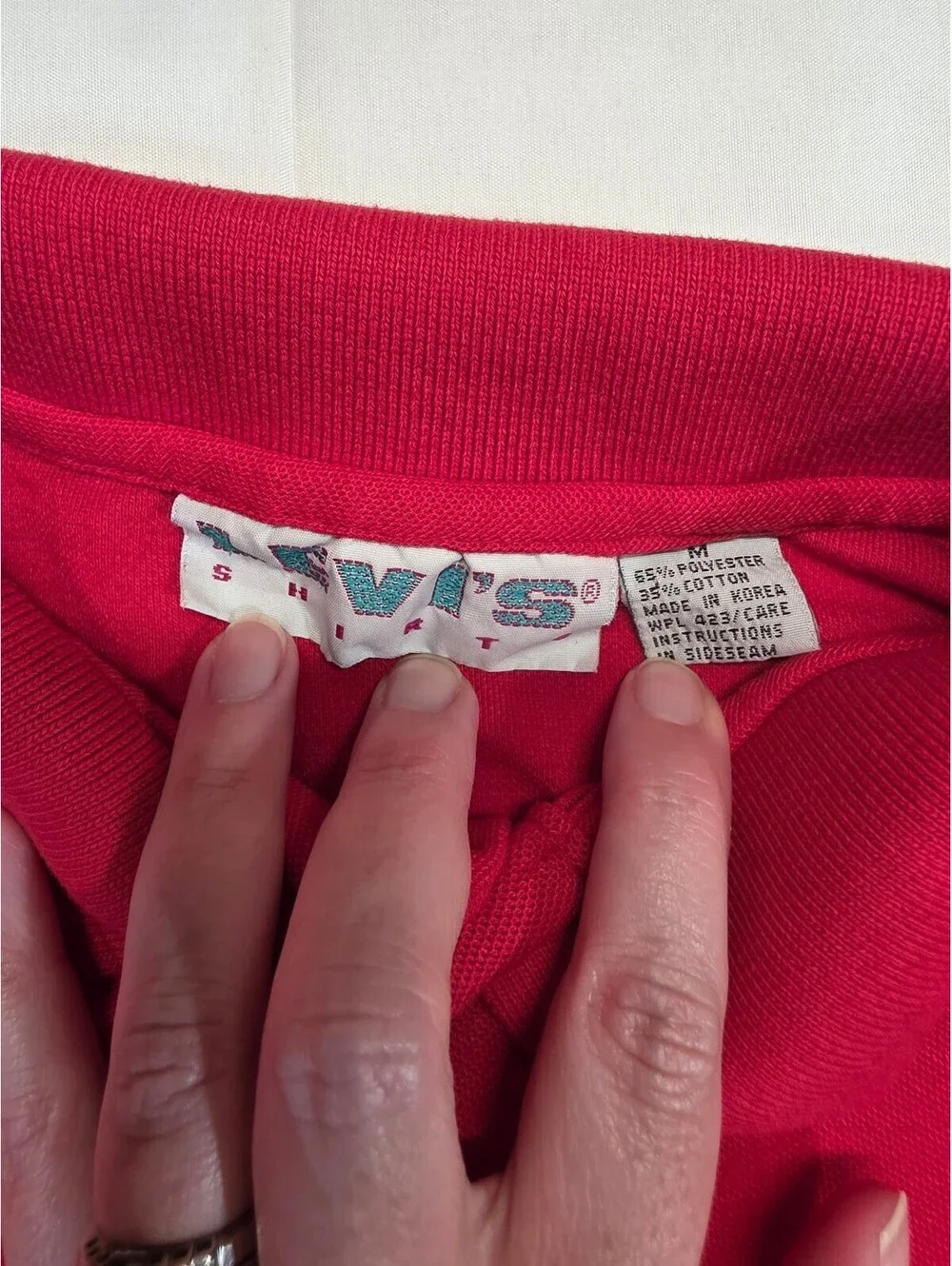 Levi's Red Polo Shirt, Size Small, Cotton-Polyester Blend